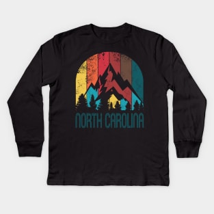 Retro North Carolina Design for Men Women and Kids Kids Long Sleeve T-Shirt